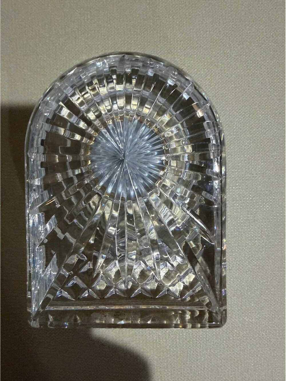 Vintage Waterford Crystal Desk Clock Quartz Mantel Clock Arch Paperweight